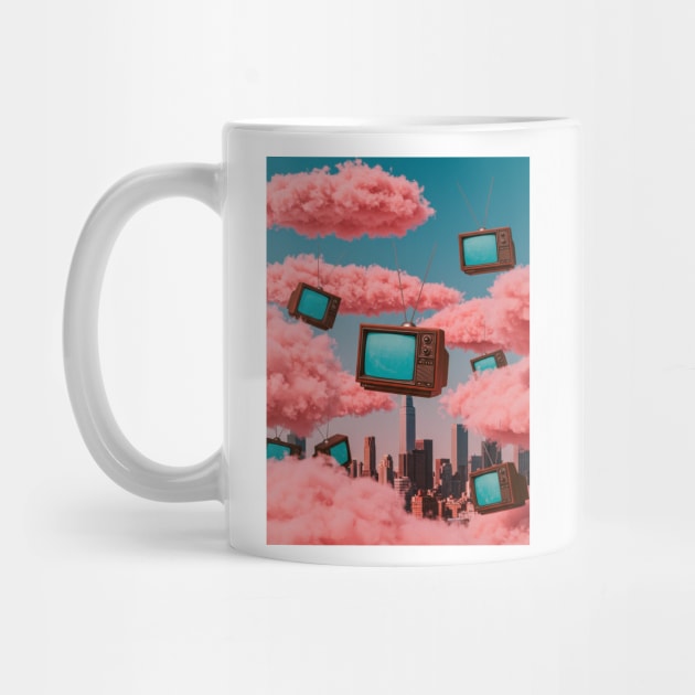 Retro TVs Floating in the Sky by Megadorim